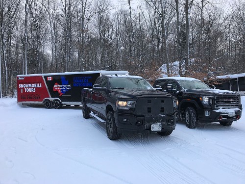 Ontario Snowmobile Tours Trailer and Trucks | Ontario Snowcruises, LTD.